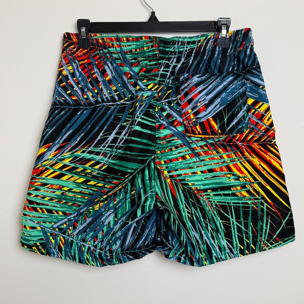 Burnside Mens Tropical Palm Print Lined Board Short Swim Trunks Medium - Picture 3 of 13
